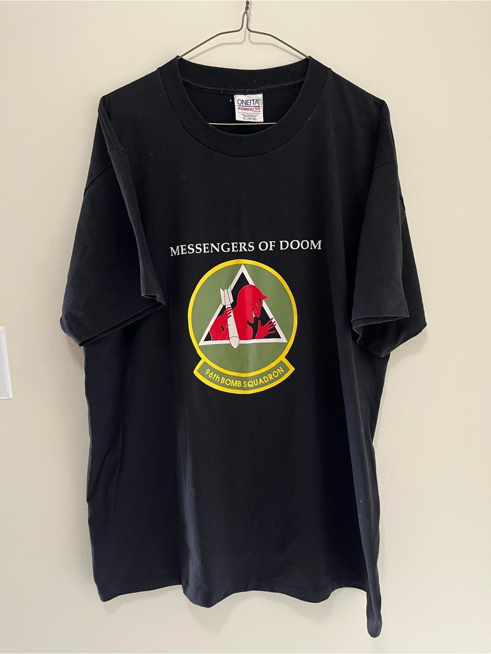Vintage 90s 96th Bomb Squadron T Shirt Oneita Single Stitch Messengers of Doom